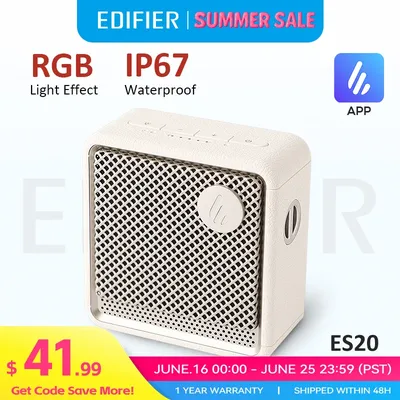 Edifier ES20 Portable Bluetooth Speaker Wireless Speaker IP67 Waterproof Light Effects Outdoor