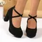 2025 New Women's High Heels Mary Janes Shoes Dress Pumps Strap Heeled Party Wedding Office Shoes Female Big Size