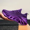 HKDQ Modische lila Plateau-Sneaker, Unisex, große Größe 45, Wanderschuhe, atmungsaktiv, rutschfest,