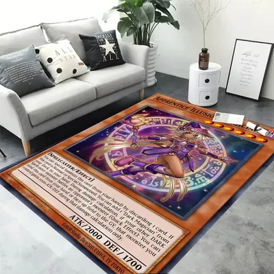 MINISO Yu-Gi-Oh Blue Eyes White Dragon Anime Teppich Cartoon Bodenmatte für Wohnzimmer und Image