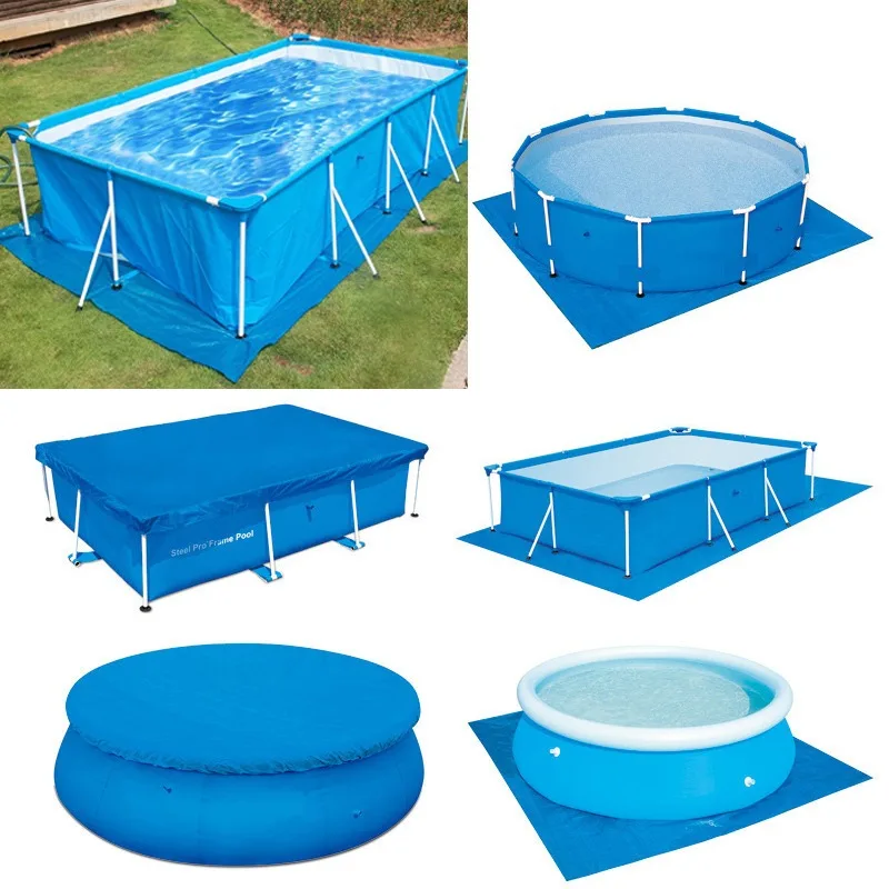 Schwimmbäder, langlebige PE-Plane, staubdicht, regenfest, für den Garten, im Freien, oberirdische quadratische Pools, Cove Pools, Bodentuch Image