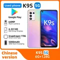 Oppo K9S 5G Android 11.0 6.59 "120HZ 2412X1080 Smart Phone Schermo Snapdragon 778G 64.0MP 33W Caricatore OTA 5000mAh telefono usato