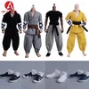 Maßstab 1:12 Vintage Kung Fu Schuhe T-shirt Hosen Anzug Kleidung Laterne Hosen Modell für 6'' Romankey Männliche Soldaten Action Figur