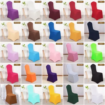 Einfarbige Stuhl bezug Stretch Bankett Esszimmers tuhl bezüge Slip Cover Hochzeits feier Dekor Image