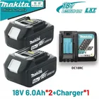 Original MAKITA 18V Rechargeable Battery 18V 6Ah Lithium Ion Cell With Battery indicator For Makita Power Tools Battery