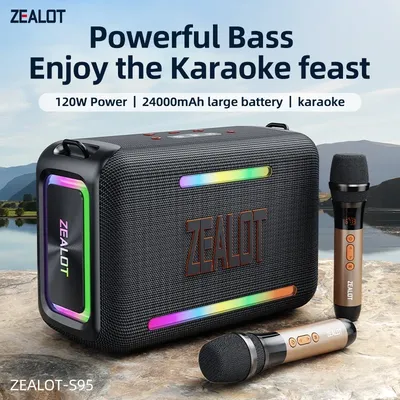 ZEALOT-S95M Tragbarer Bluetooth-Lautsprecher 120 W, Bass Party Boombox IPX6 wasserdichter großer Image
