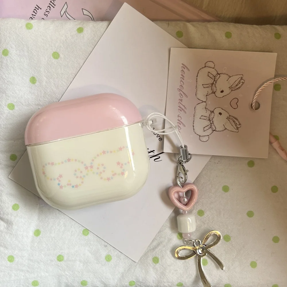 [Löwe] süße rosa Abdeckung farbige Sternflügel mit Anhänger für Apple AirPods Pro2 Kopfhörerabdeckung Airpods4/3 Generation neu weich Image