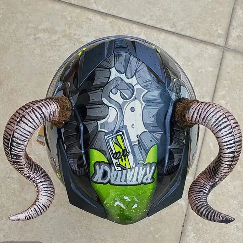 Neue Trendy Teufel Hörner Motorrad Elektrische Helm Dekoration Kreative Motocross Motorrad Helm Zubehör Aufkleber Cosplay Image