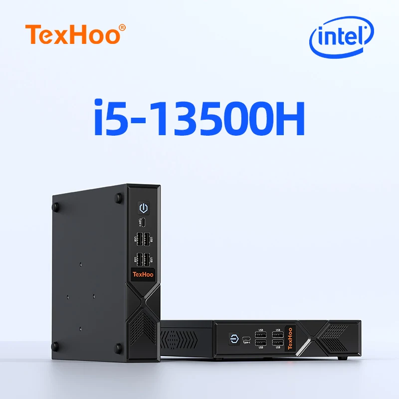 TexHoo Mini PC Computadora para Juegos Intel Core i5 13500H 12450H 11500B Procesador Windows 11 Pro DDR4 NVME WIFI6 HDMI VGA