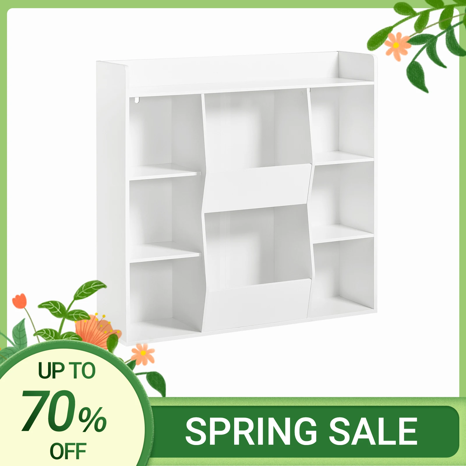 SoBuy KMB55-W libreria per bambini, scaffale per bambini, scaffale portaoggetti con 8 scomparti aperti, scaffale per giocattoli, scaffale autoportante, scaffale