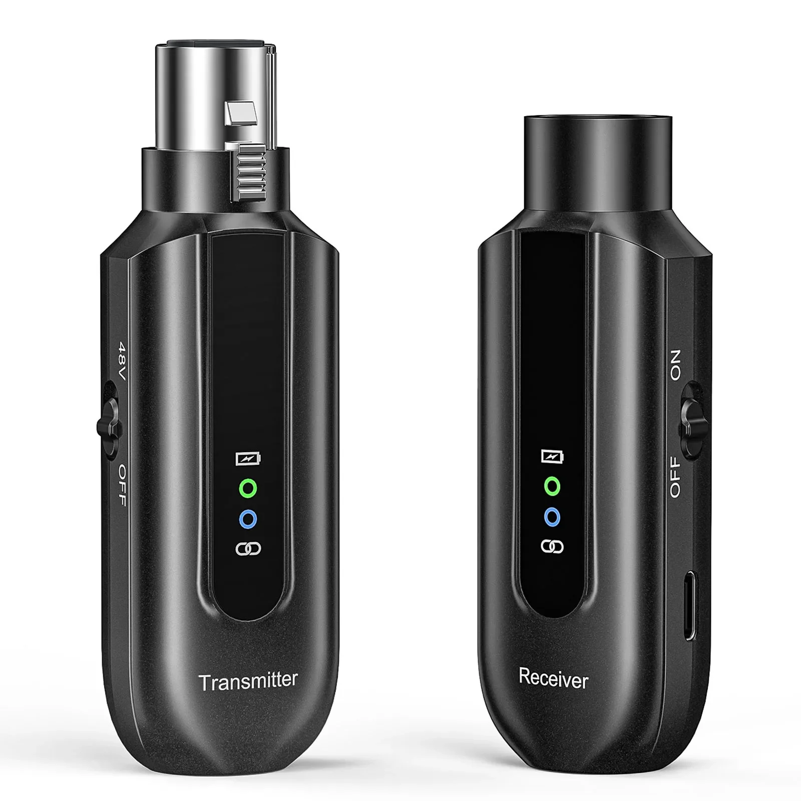 2,4 GHz XLR-System, Mikrofon-Adapter, kabelloser Mikrofon-Sender, Empfänger für Audio-Mixer, dynamischer 48-V-Phantomspeisekondensator Image