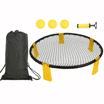 Mini Beach Volleyball Spike Game Balls Set Outdoor Team Sports Lawn Fitness Equipment Net With 3