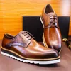 Neue Business-Formalschuhe aus echtem Leder, unsichtbare, höhenvergrößernde Herrenschuhe, Bankett-Derby-Schuhe im britischen Stil