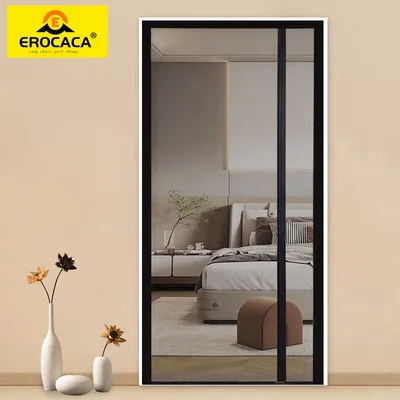 EROCACA Side Open Magnetic Door Screen Mosquito Net Custom Curtain Fly Insect Anti-mosquito Invisible Mesh For Summer Indoor