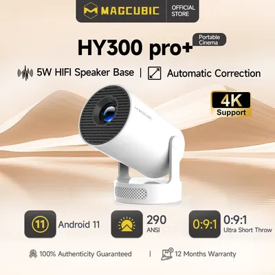 Magcubic HY300 Pro + Ultra Projector 4K 720P Portable Projector with WiFi 6 BT5.4 Auto Vertical