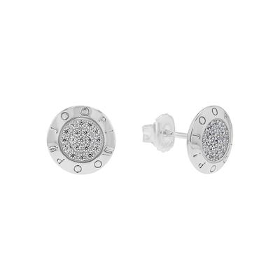 Paar Ohrstecker JOOP "2039695", silber (silberfarben, kristallweiß, kristallweiß), Ohrringe, Damen, Silber 925 (Sterlingsilber) Image