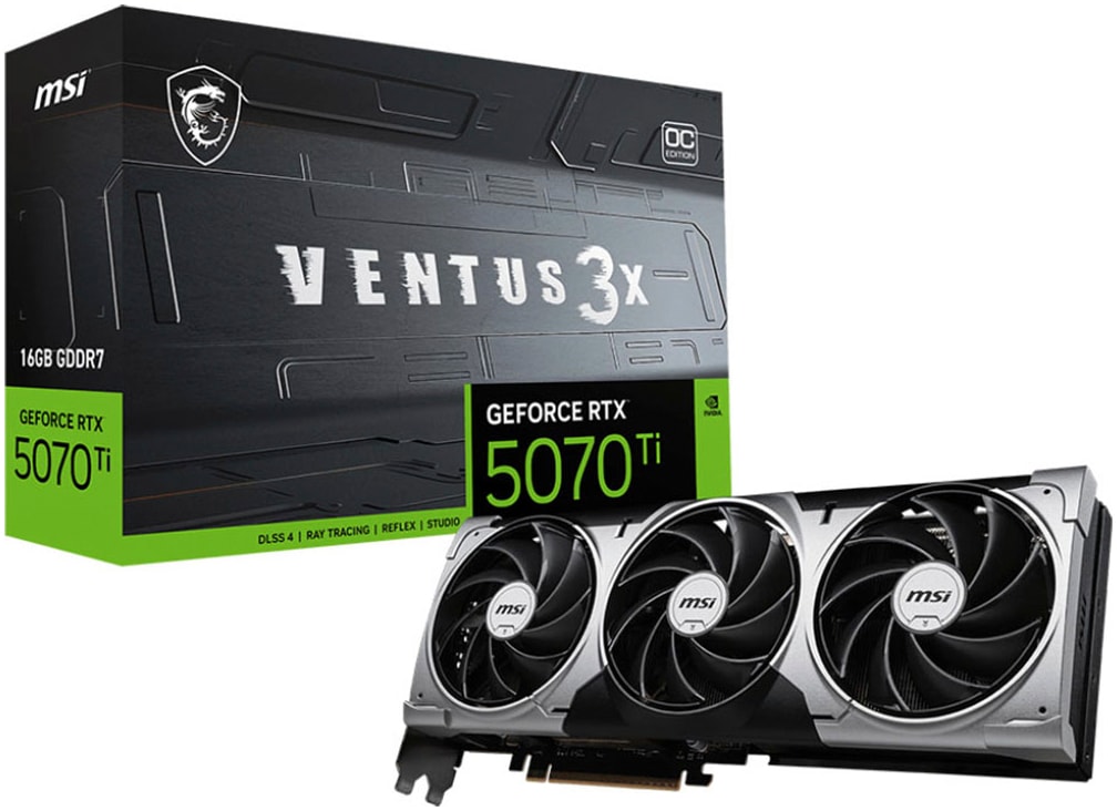 MSI Grafikkarte "GeForce RTX™ 5070 Ti 16G VENTUS 3X OC", schwarz, Grafikkarten Image