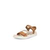 Plateausandale ECCO "ECCO FLOWT W", Damen, Gr. 43, braun (braun, grau), Leder, modisch, Schuhe, Sommerschuh, Klettschuh, Urlaubsandale, Sandalette mit Plateau