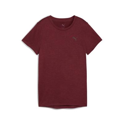 Trainingsshirt PUMA "W TAD ESSENTIAL HEATHER TEE", Damen, Gr. XS, ruby shimmer heather, Jersey, Obermaterial: 100% Polyester, sportlich, regular fit normal, Rundhals, Kurzarm, Shirts Image