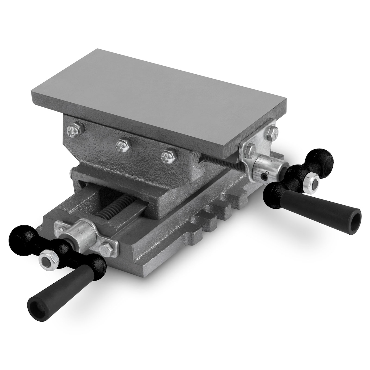EBERTH Kreuztisch 85x170 mm, 2-Achsen Schraubstock aus Gusseisen/Stahl für Bohr- & Fräsarbeiten, Koordinatentisch Image