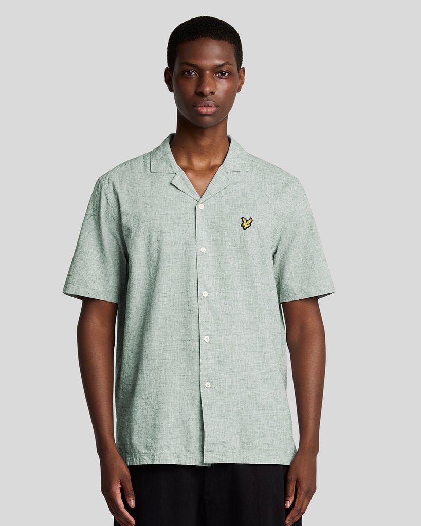 Lyle & Scott Oxford-Hemd aus Leinenmischung mit Revers - Grün Image
