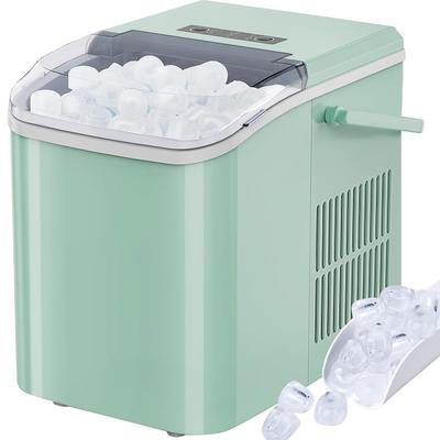 Countertop Ice Maker with Handle, Ice in 6Mins, 26 Lbs/24H, 2 Sizes Bullet, Portable Ice Maker Machine with Self-Cleaning
