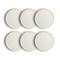 Lot de 6 assiettes plates texturées 27cm en grès blanc mat