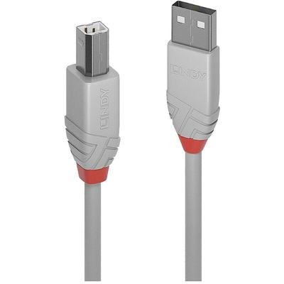 Lindy - USB-Kabel usb 2.0 usb-a Stecker, usb-b Stecker 5.00 m Grau 36685 Image