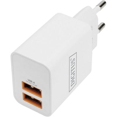 DA-10061 usb Ladegerät 15 w 2x usb-a Weiß Flugzeug, Innenbereich, kfz, lkw - Digitus Image