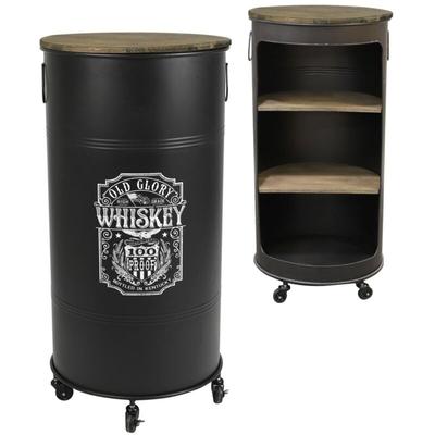 Rollbarer Industriestil Bar "OLD GLORY" Kollektion. Durchmesser 50 cm, Höhe 100 cm. Image