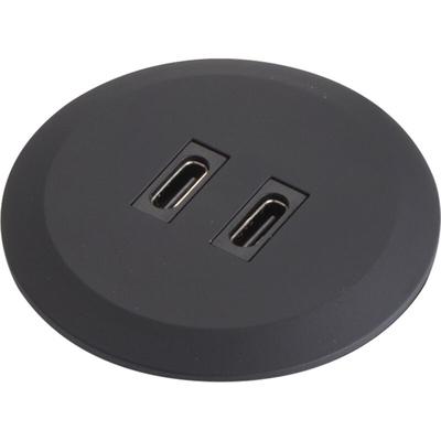 Domus Line - usb c Einbau Buchse 2x usb c Charger Subby 24 v/dc, Kunststoff schwarz Image