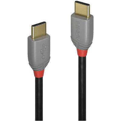 Lindy - USB-Kabel usb 2.0 usb-c® Stecker, usb-c® Stecker 1.00 m Schwarz, Grau 36871 Image