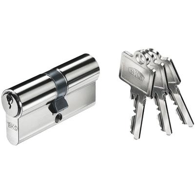 Industriedoppelzylinder B-59 35/45 mm verschiedensperrend Messing vernickelt - BKS