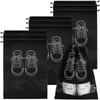Reise-Schuhbeutel, wasserdichtes und staubdichtes Fleece-Schuhbeutel-Set, mit durchsichtigem