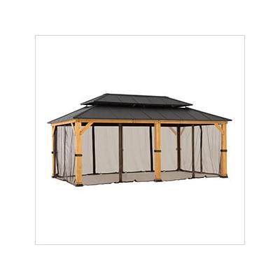 Sunjoy Group Replacement Mosquito Netting for 12 x 20 Hardtop Gazebos (Brown)