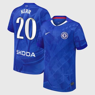 Chelsea WSL Stadion Heimtrikot 2025-26 - Kinder mit Aufdruck Kerr 20 Image