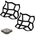 SWANEW 2 pezzi Stampi per cemento 43x43x4cm, lastre di pavimentazione, fattoria, giardino,