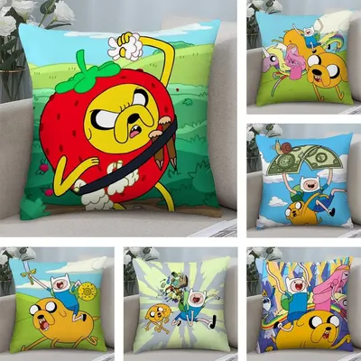 A-AdventureS Time Kissenbezug, Plüschstoff, weich, doppelseitig bedruckt, Sofa-Kissenbezug, Überwurf-Kissenbezüge Image