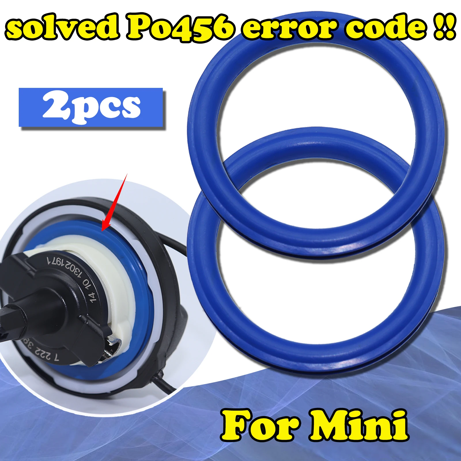 Bouchon de gaz et joint de carburant pour Mini Cooper, Mini Cooper R50 R52 R53 R55 R56 R57 R58, joint en caoutchouc à col précieux, rondelle en forme de V, joint torique, 16117193384, 2 pièces