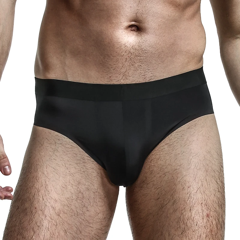 5PCSMen's Sommer-Eisseide, dünne, atmungsaktive, dreieckige Unterhose mit antibakteriellem Graphen im Innenbereich, U-konvex, sexy, eisähnlich Image