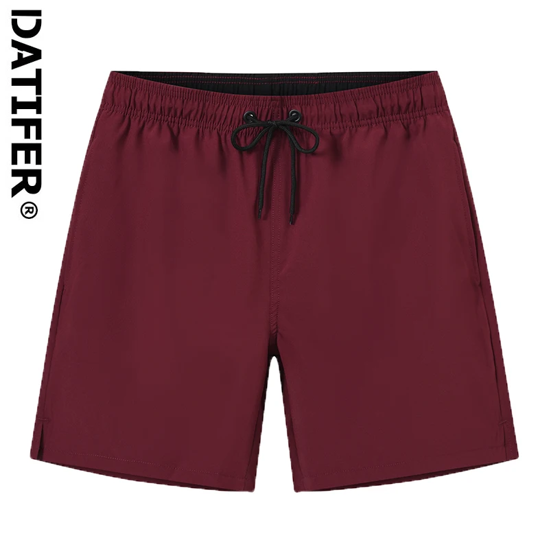Datifer Sommer 2026 Herren Shorts Einfarbig Polyester Gym Zipper Tasche Schnell Trocknend Shorts Para Hombre Surfen Strand Bademode Image