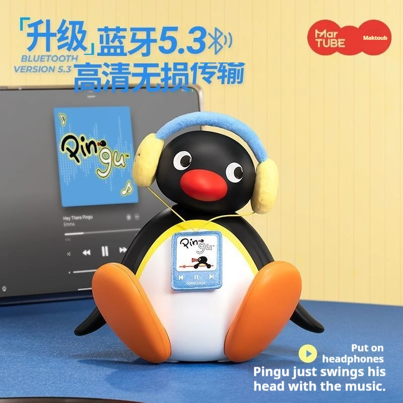Pingu Hören zu Musik Schütteln Kopf Pinguin Baby Lautsprecher Tragbare Mini Lautsprecher Telefon Anruf 5,3 Version Bluetooth Geburtstag Geschenk Image