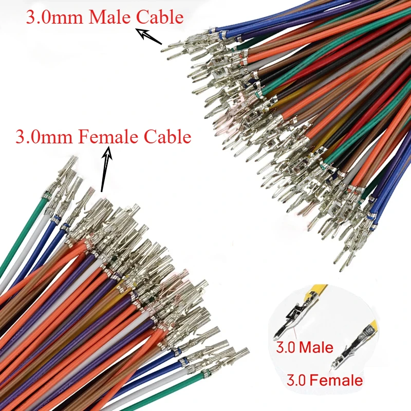 10/50PCS Micro-fit 3,0mm Draht Stecker Mini 5557/5559 1007-20AWG Terminal Crimp One End männlich Weiblich Elektronische Stecker Kabel Image