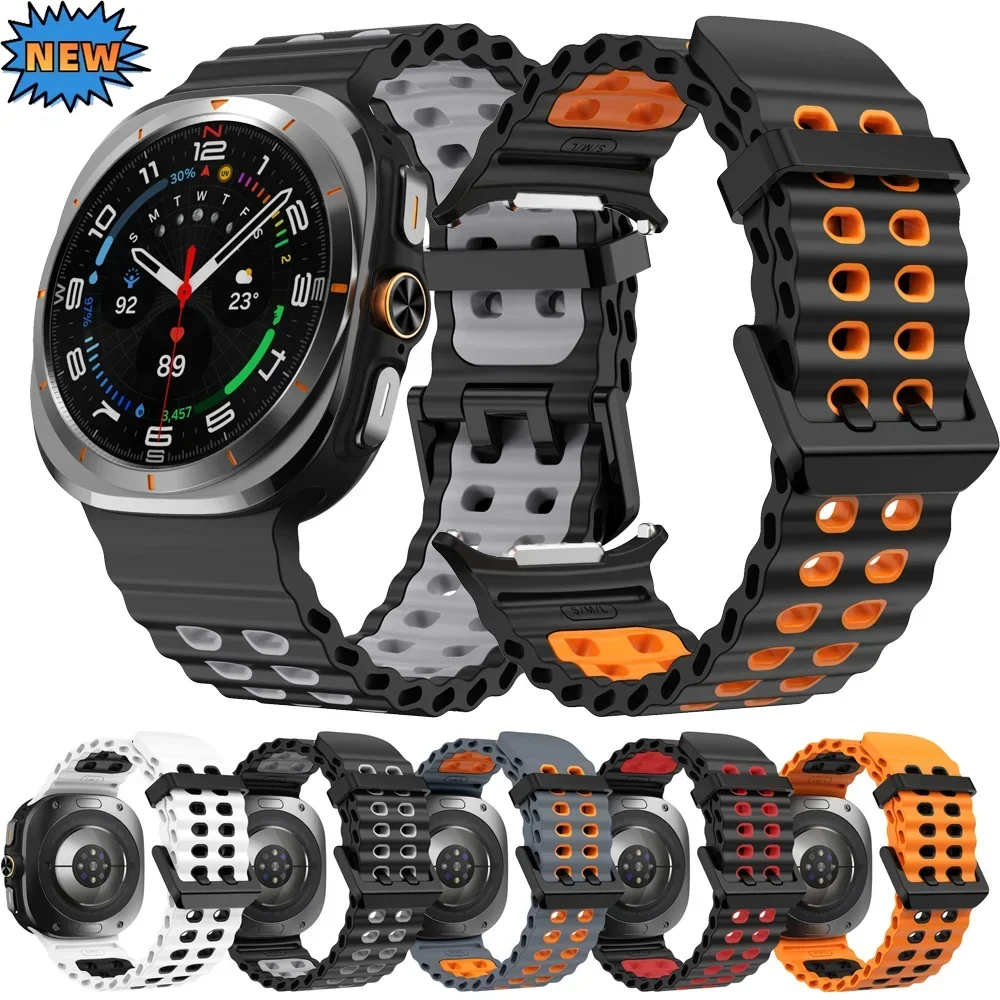 Ocean Silikonbänder für Samsung Galaxy Watch 8 Ultra 47 mm farblich passendes Armband Armband Galaxy Watch 7 Ultra 47 mm Correa Image