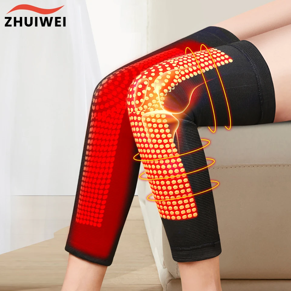 2 Stück selbsterwärmende Unterstützung Knieschützer Ellenbogenbandage warm für Arthritis Gelenkschmerzen Linderung und Verletzungen Erholungsgürtel Kniemassagegerät Image
