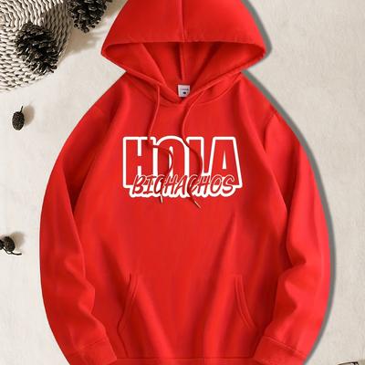 "TEMU Bichachos" Fun Graphic Hoodie - Casual Pullover With Kangaroo Pocket, Polyester , Machine Washable - Men'" Image