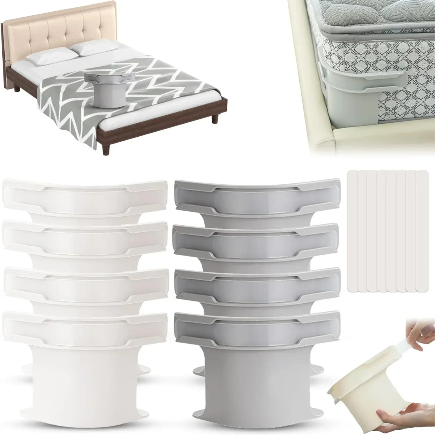 4 Stück Bettschloss-Blatthalter, Spannbettlaken-Clips, passend für alle Matratzengrößen, robuste Eck-Spannbettlaken-Gurte, Bettlaken-Greifer Image