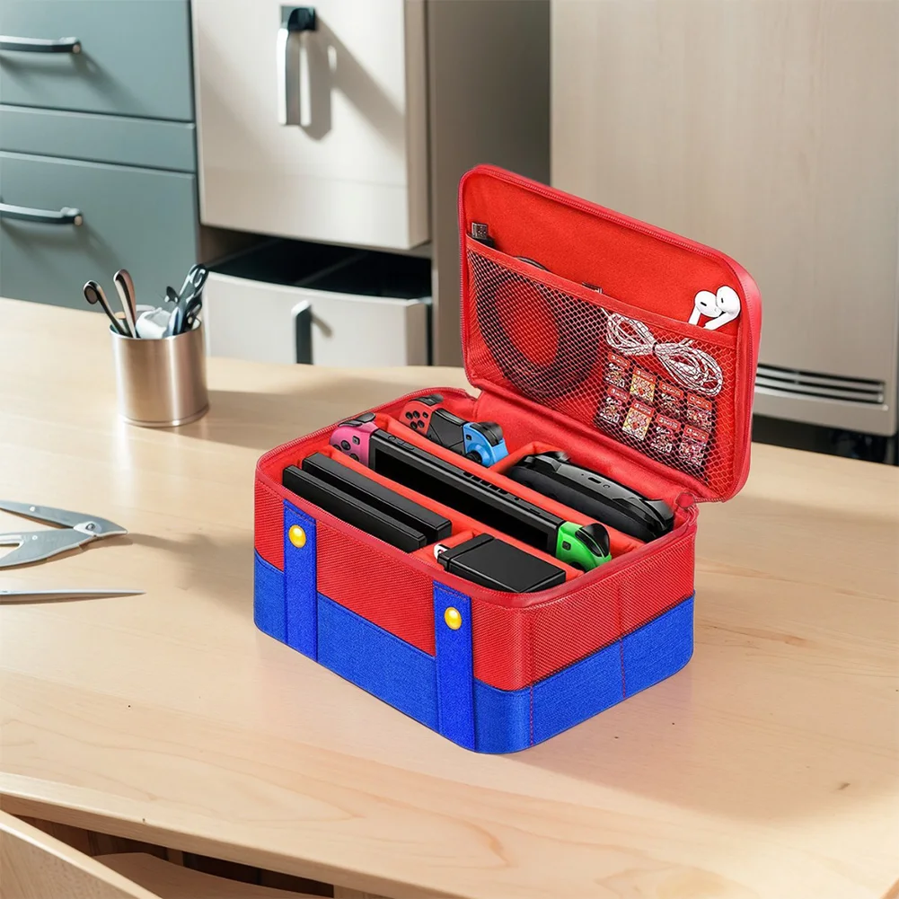 Große Tragetasche, stoßfeste Tragetasche, wasserdicht, kratzfest, für NS Switch/Switch OLED-Spielzubehör Image