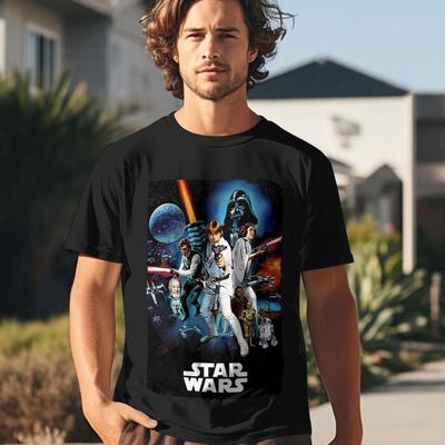 TEMU 1pc, 2025 Wars Series Couple T-shirts, Round Neck Casual And Comfortable Men's And Women's T-shirts, Breathable And Lightweight, Suitable For Sports And , Ideal For Gifts Image