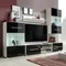 Meuble TV LED meuble TV mural en verre avec 4 lumières LED couleur noire